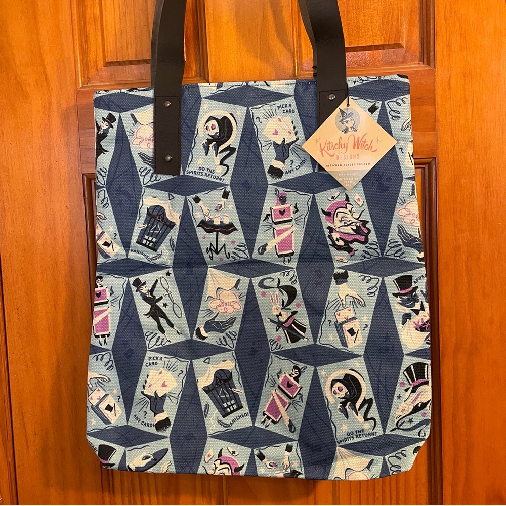 NWT MAGIC SHOW TRICKS “KITSCHY WITCH” BRAND TOTE BAG Carryall Halloween Goth New